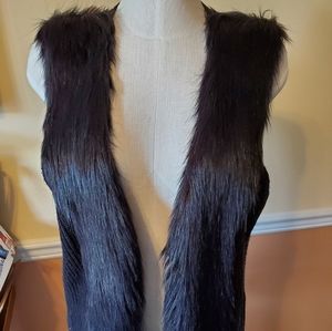 WHBM Sweater Vest with Faux fur trim